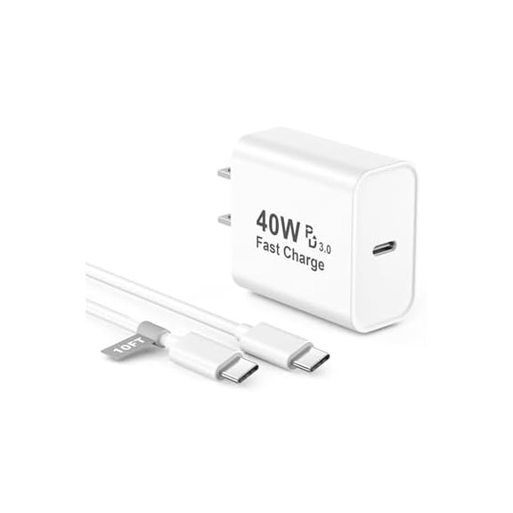 Quyaojz for iPhone 17 Charger Fast Charging, 40W USB C Apple Charger Block with 10FT Extra Long Type C to C Charging Cable Compatible Compatible With iPhone 17/17 Pro/Air/16/15/16 15 Pro Max