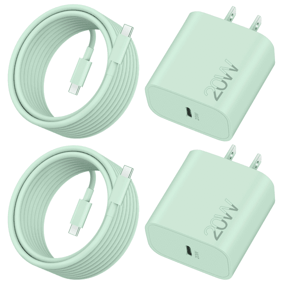 Quyaojz for iPhone 17e/17 Fast Charger, 2-Pack 20W USB C Wall Charger Fast Charging Block with 10FT Long USB-C Cable Cord Compatible With iPhone 17e/17/16e/16/Plus, iPad Pro 13/12.9/11, AirPods