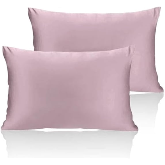 QuyaojzPillow Cases 2 Pack Smoked Pink, Plain Pillowcases with Envelope Closure, Breathable Premium Tencel Set of 2 Pillow Covers, Standard Size 50x75 cm