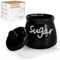 thumbnail image 1 of Quyimy Ceramic Sugar Bowl with Lid and Spoon, 12 Ounces Porcelain Sugar Jar Sugar Dispenser, Sugar Container for Home and Kitchen Decor (Black), 1 of 8