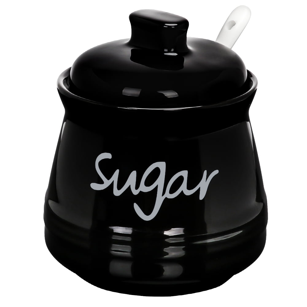 Buy Sugar with Lid and Spoon,Set of 3 Ceramic Food Storage Jar with  Lids,8oz Porcelain Sugar Condiment Jar with Lid and Bamboo Base,Sugar  Container with Spoon for Sugar,Coffee,Tea,Spice(250ml) Online at  desertcartIsrael