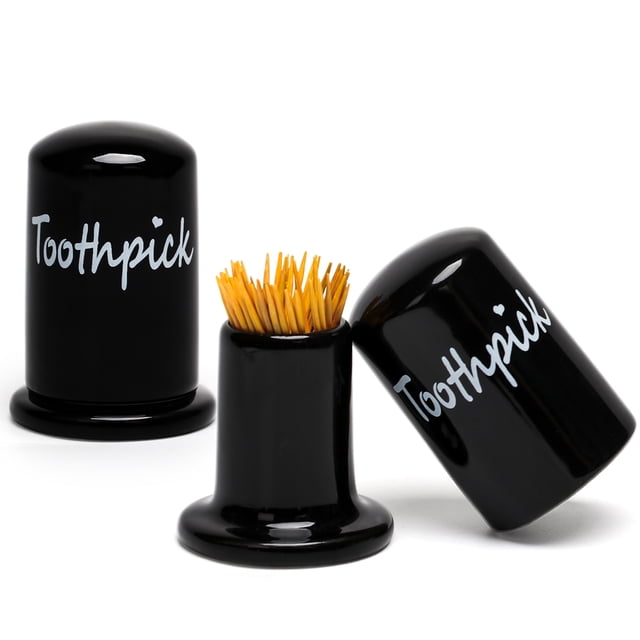 Quyimy Ceramic Toothpick Holder Set of 2, Porcelain Toothpick Holder ...
