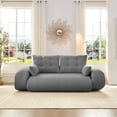 thumbnail image 1 of QuzyAor 78.7" 3-in-1 Convertible Sofa Bed, Teddy Fabric Foldable Sleeper, Modern Loveseat Lazy Sofa, No Assembly Required for Living Room Apartment, Gray, 1 of 10