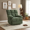 thumbnail image 1 of QuzyAor Modern Manual Rocker Recliner Chair, Nubby Fabric Overstuffed with Plush Armrests, for Living Room Home Office, Green, 1 of 8