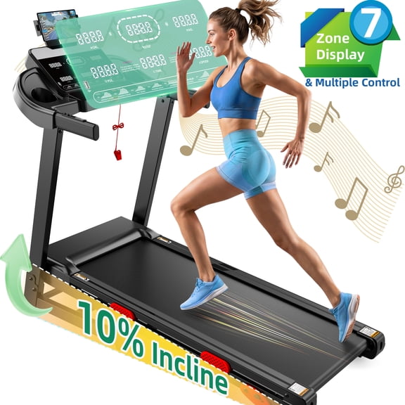 Home Folding Treadmills with 10% Incline, 0.69 MPH Speed, Ultra Quiet Brushless Motor, 330 lb Capacity, Walking Pad Treadmill, Caminadora Electrica Para Casa