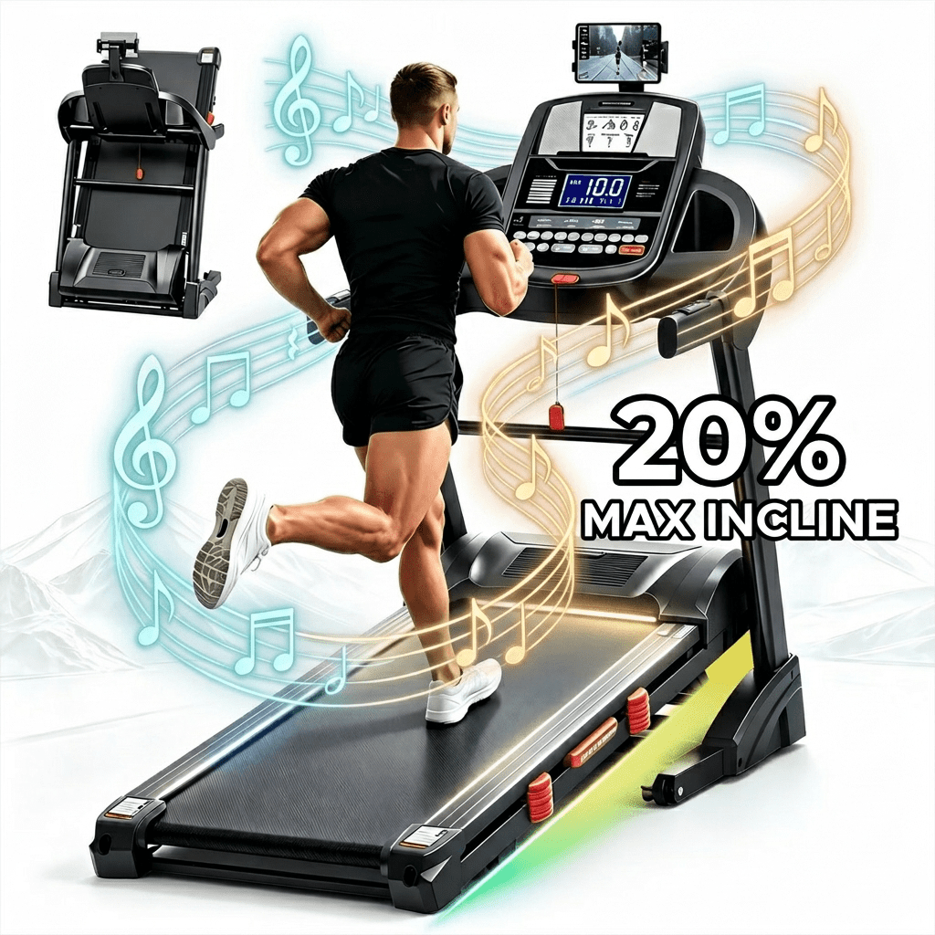 Treadmill 300 lb Capacity, 5 HP Folding Treadmill with Incline, Treadmills for Home w/ 50" x 18" Ultra-Wide Tread Belt Electric Walking Exercise Machine Running Treadmill for Home Gym