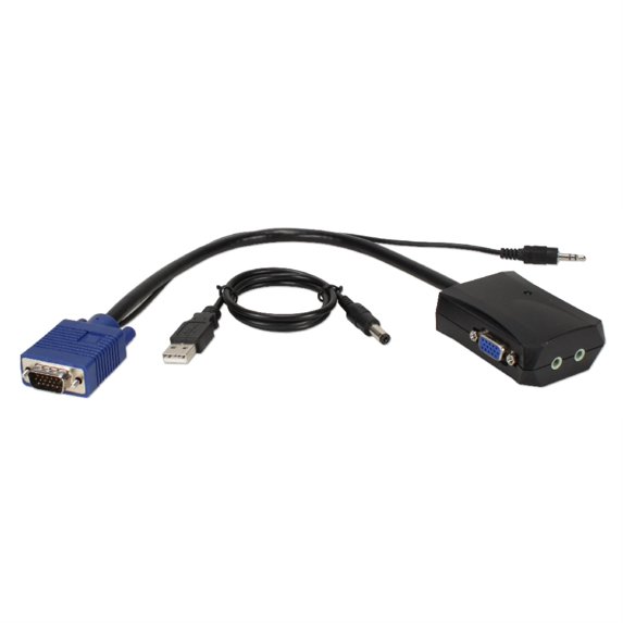 Qvs 300Mhz 2-Port Mini Vga Distribution Amplifier With Audio
