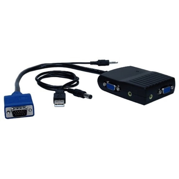 Qvs 300Mhz 2-Port Mini Vga Distribution Amplifier With Audio