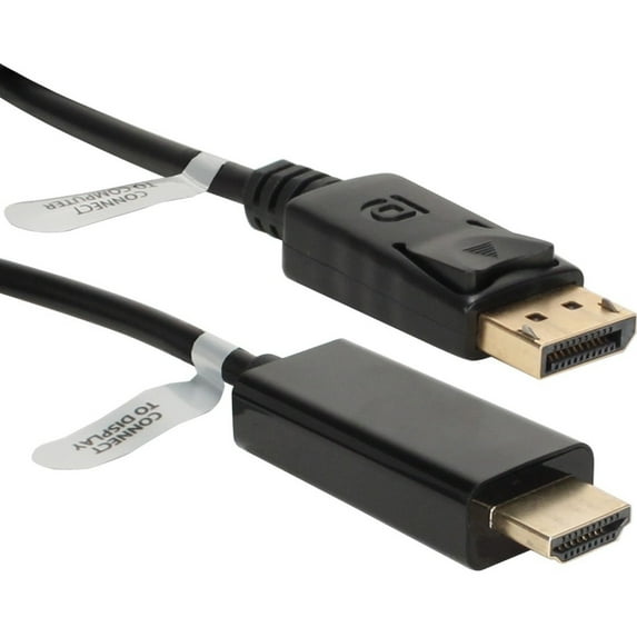 QVS DPHD-06 6' DisplayPort/HDMI Audio/Video Cable Black