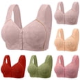 thumbnail image 1 of Qwertyu 2026 Daisy Bras for Older Women Front Closure Bra Full Coverage Comfortable Bras No Underwire Plus Size Bra Light pink 50, 1 of 6