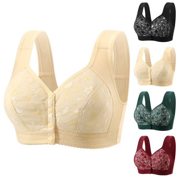 Qwertyu 2026 Front Closure Bras,Comfortable Bra for Seniors, Uniquely Designed Daisy Bra for Women Complexion 44