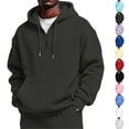 thumbnail image 1 of Qwertyu Big and Tall Hoodies for Men Crew Neck Long Sleeve Quarter Zip Up Sweatshirt Fall Winter Casual Loose Pullover Hoodies with Pockets Royal Blue 3XL, 1 of 3