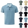 thumbnail image 1 of Qwertyu Breeze Polo Shirts for Men Collared Short Sleeve Shirts 2026 Summer Casual Button Down T Shirts Mesh Ice Silk Breathable Quick Dry Textured Shirt Wine 7XL, 1 of 8