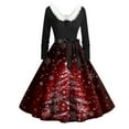 thumbnail image 1 of Qwertyu Christmas Dresses 2024 Womens Christmas Tree Graphic Plus Size Fall Dresses Long Sleeve Knee-Length Xmas Holiday Dresses Deep Red 5XL, 1 of 3