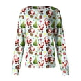 thumbnail image 1 of Qwertyu Christmas Scrub Jacket for Women Plus Size Christmas Print Button Long Sleeve Hoilday Workwear with Pocket Mint Green 2XL, 1 of 4