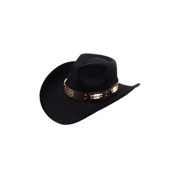 Qwertyu Cowboy Hat for Men Women Classic Cowgirl Hat Wide Brim Western Women Mens Cowboy Hats Cowgirl Hats Gifts Black