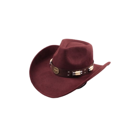 Qwertyu Cowboy Hat for Men Women Classic Cowgirl Hat Wide Brim Western Women Mens Cowboy Hats Cowgirl Hats Gifts Coffee