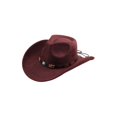 thumbnail image 1 of Qwertyu Cowboy Hat for Men Women Sun Hats Wide Brim Fedora Straw Beach Hat Coffee, 1 of 6