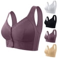 thumbnail image 1 of Qwertyu Daisy Bra for Seniors, Front Snap Closure Bras, Front Snaps Daisy Bras for Older Women Black 58, 1 of 6
