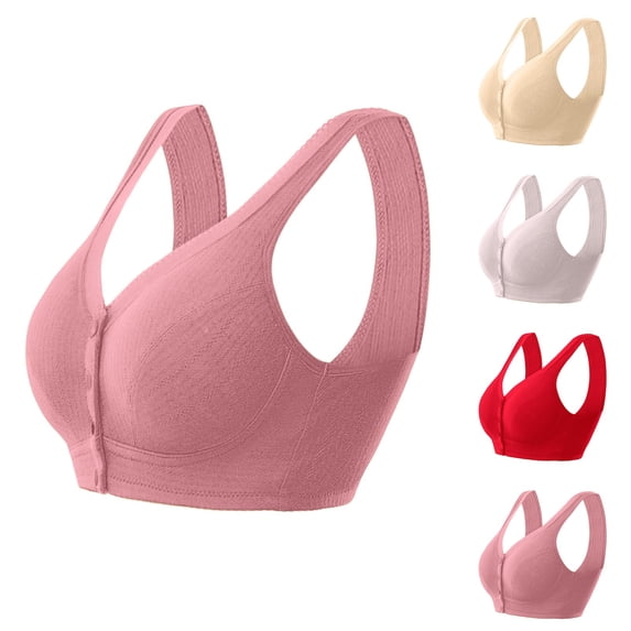 Qwertyu Daisy Bra for Seniors, Womens Bras Comfortable Wireless Front Closure Bra Push Up Full Coverage Bralette Complexion 38