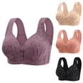 thumbnail image 1 of Qwertyu Daisy Bras for Seniors, Front Snap Closure Wireless Bra, Breathable Cotton Full Coverage Comfort Bra for Older Women, No Underwire Complexion 42, 1 of 6