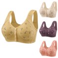 thumbnail image 1 of Qwertyu Daisy Bras for Older Women, 2026 Comfortable Convenient Front Close Button Cotton Bras for Older Women No Wire, Buckle Bra Beige 40, 1 of 6