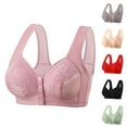 thumbnail image 1 of Qwertyu Daisy Bras for Older Women No Underwire Full Coverage Front Closure Senior Cotton Bra Push Up Bralettes Light Gray 38, 1 of 6