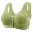 thumbnail image 1 of Qwertyu Evybliss Bra, Moona Bra - Front Closure Breathable Bra for Seniors, Moona Bra Womens Solid Lace Wireless Push up Bra Green 42, 1 of 8