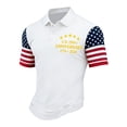 thumbnail image 1 of Qwertyu Men's 250th Anniversary Polo Shirts National Flag Print Short Sleeve Casual Polo Shirt Patriotic Tops White L, 1 of 3