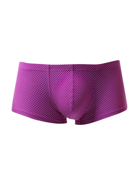 Men's Jock Strap Supporters Underwear Jockstrap Male Boxer Briefs Athletic Briefs Purple L
