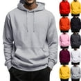 thumbnail image 1 of Qwertyu Men's Oversized Hoodie Soft Long Sleeve Solid Color Hooded Sweatshirts with Kangaroo Pocket Hoodies Pullover Wine 2XL, 1 of 6
