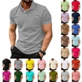 thumbnail image 1 of Qwertyu Men's Polo Shirts 2026 Short Sleeve Casual Polo T Shirt Color Block Slim Fit Golf Shirts with Pocket Light Gray M, 1 of 5