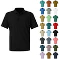 thumbnail image 1 of Qwertyu Men's Polo Shirts Short Sleeve Casual Summer Ice Silk Shirts for Men Quick Dry Breathable Collared Golf Shirts Light Gray M, 1 of 9