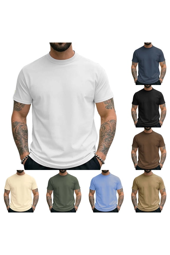 Men's Turtleneck T-Shirts Short Sleeve Mock Neck Summer Shirts Solid Color Quick Dry Workout Tee Shirts Coffee XL