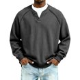 thumbnail image 1 of Qwertyu Men's Waffle Long Sleeve Shirts V-Neck Thermal Undershirt Base Layer Tops Winter Knit Pullover Sweaters Black 4XL, 1 of 7