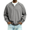 thumbnail image 1 of Qwertyu Men's Waffle Long Sleeve Shirts V-Neck Thermal Undershirt Base Layer Tops Winter Knit Pullover Sweaters Light Gray XL, 1 of 7