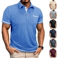 thumbnail image 1 of Qwertyu Mens Casual Polo Shirts Athletic Short Sleeve Classic Button Tees Slim Fit Shirt with Pocket Black M, 1 of 5