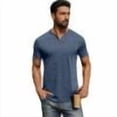 thumbnail image 1 of Qwertyu Mens Henley Lightweight Shirts Short Sleeve Casual Cotton Button T-Shirts Summer Basic Tee Royal Blue XL, 1 of 6