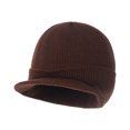 thumbnail image 1 of Qwertyu Mens Knitted Beanie Hat with Short Brim Cuffed Ribbed Skull Cap Stretch Fit Casual Streetwear Winter Headwear for Adults F, 1 of 2