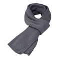 thumbnail image 1 of Qwertyu Mens Winter Knit Scarf Ribbed Warm Neck Wrap Long Soft Knitted Muffler Solid Color Casual Cold Weather Accessory Gray One Size, 1 of 9