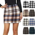 thumbnail image 1 of Qwertyu Plaid Pencil Skirts for Women High Waist A Line Slim Fit Mini Skirt Trendy Casual Stretch Short Workwear Skirts Dark Green XL, 1 of 5