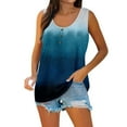 thumbnail image 1 of Qwertyu Plus Size Tank Tops for Womens Casual Summer Boho Shirts with Button Loose Sleeveless Tunic Tops Blue 2X, 1 of 7