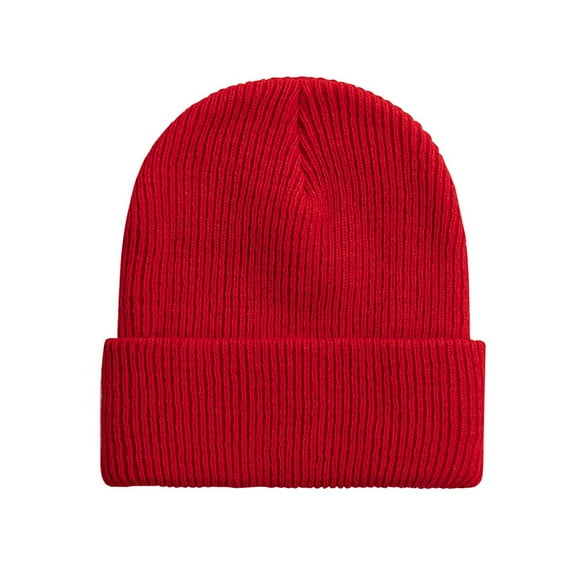Qwertyu Ski Beanie Hats for Men Soft Warm Winter Knitted Hats Red One Size