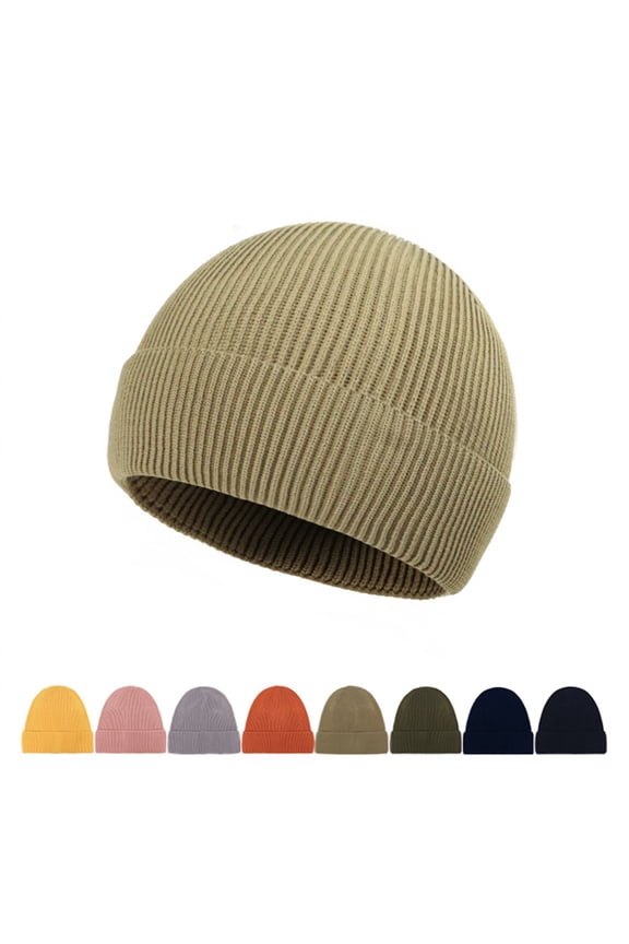 Swag Wool Knit Cuff Short Fisherman Beanie for Men Women, Spring Fall Winter Warm Hats, Trawler Skull Cap, Watch Cap Navy