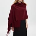 thumbnail image 1 of Qwertyu Winter Scarf for Women & Men Unisex Long Shawls Wraps Thick Warm Neck Scarf Soft Large Tassel Scarf Wine, 1 of 9