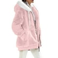 thumbnail image 1 of Qwertyu Women Fuzzy Fleece Jackets Winter Casual Oversized Fluffy Casual Coats Cardigan Warm Outerwear with Pockets Pink S, 1 of 6