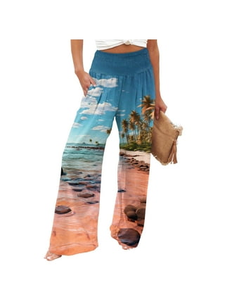 Beyond Travel Tropical Printed High Rise Palazzo Pant - Green Multicolor