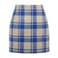 thumbnail image 1 of Qwertyu Women's Skirts Trendy Mini Skirts Fashion Wrap Fall Plaid Tweed Skirts Skorts Pencil Skirts Blue XL, 1 of 4