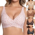 thumbnail image 1 of Qwertyu Women's Wireless Jelly Bra, Lift Supportive Full Coverage Plus Size Comfort Deep V Everyday Bra Complexion Medium, 1 of 3