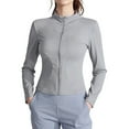 thumbnail image 1 of Qwertyu Women's Workout Jacket Lightweight Zip Up Yoga Jacket Cropped Athletic Slim Fit Tops Gray 2XL, 1 of 4